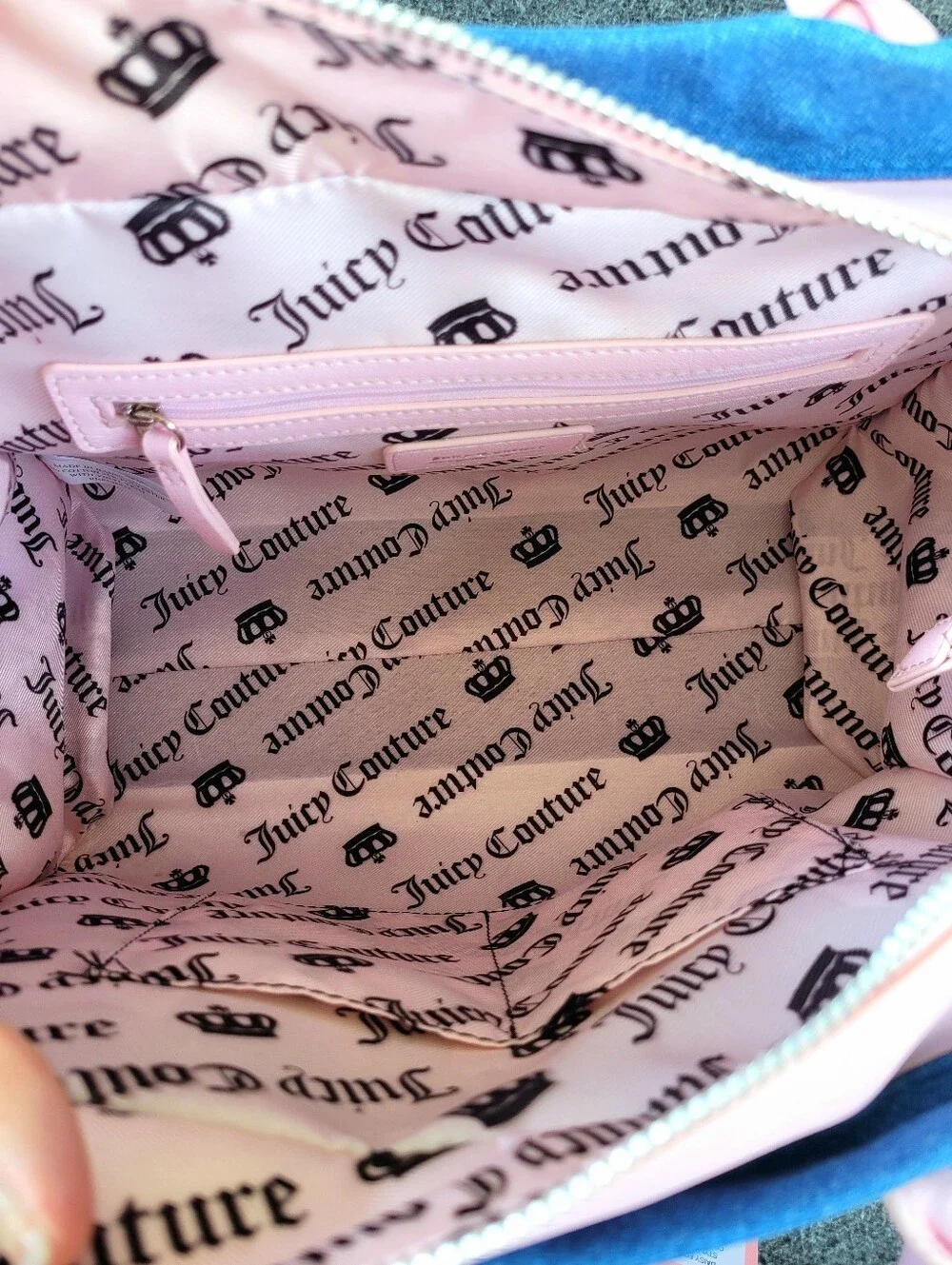 Juicy Couture Daisy For Juicy Tote Denim and Pink With Matching Card Wallet